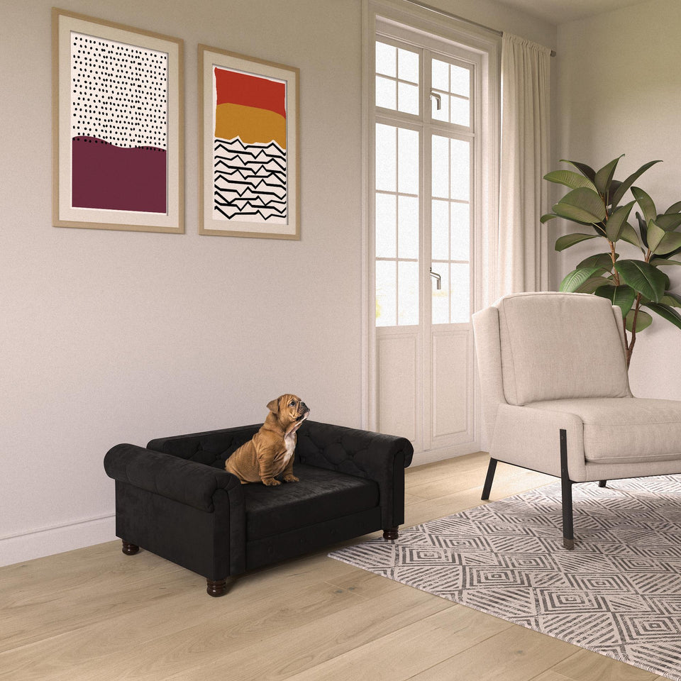 Ollie & Hutch Felix Pet Sofa, Small/Medium - Black - Small