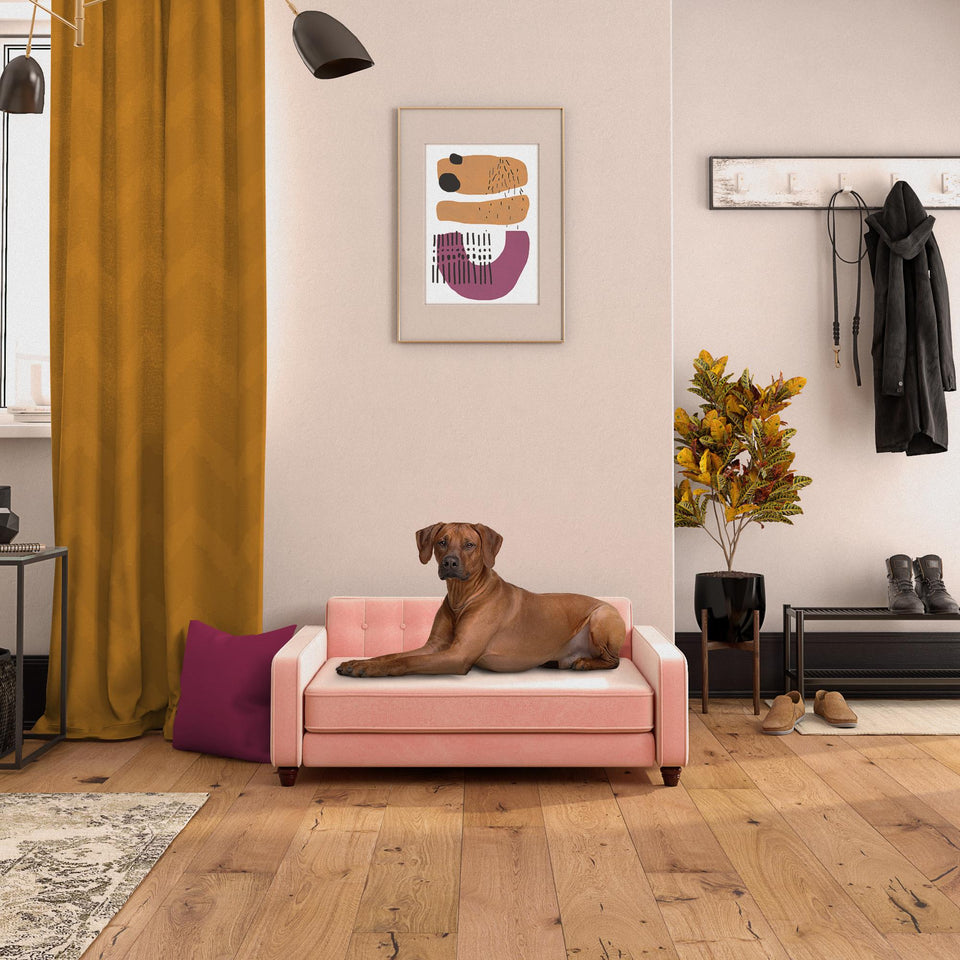Ollie & Hutch Pin Tufted Pet Sofa, Large Size - Pink - Large