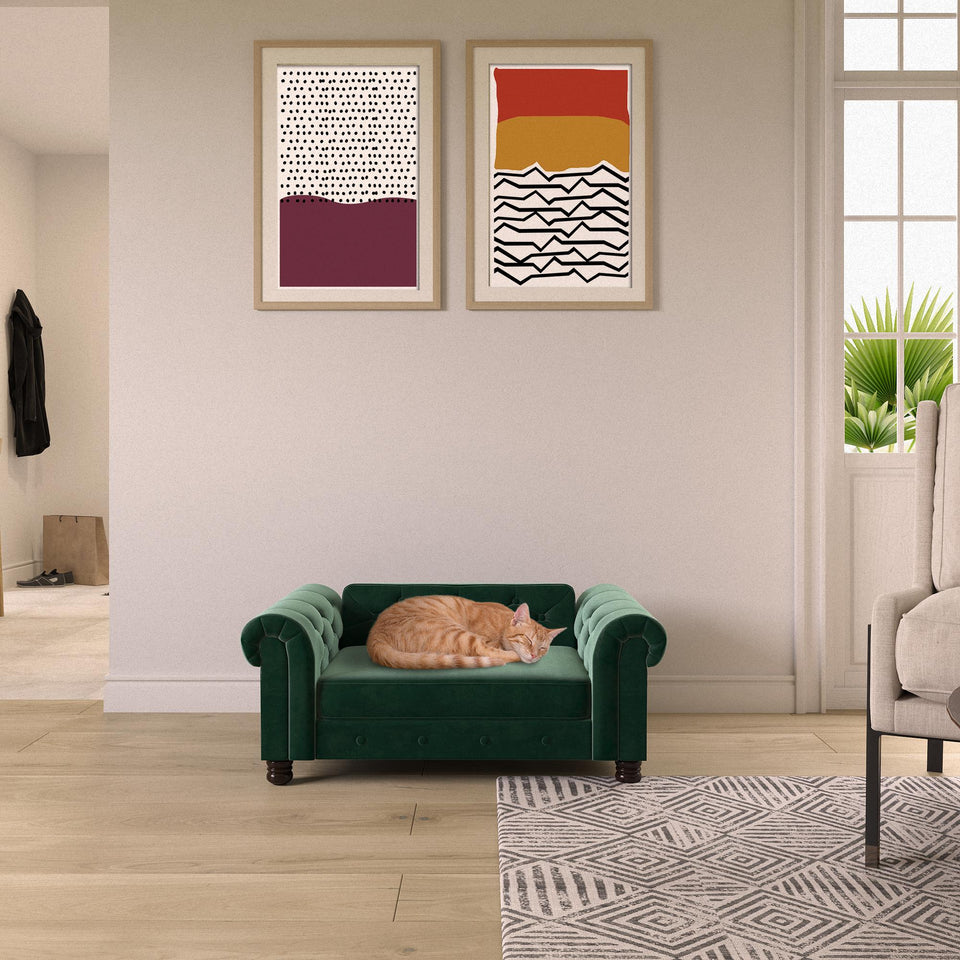 Ollie & Hutch Felix Pet Sofa, Small/Medium - Green - Small