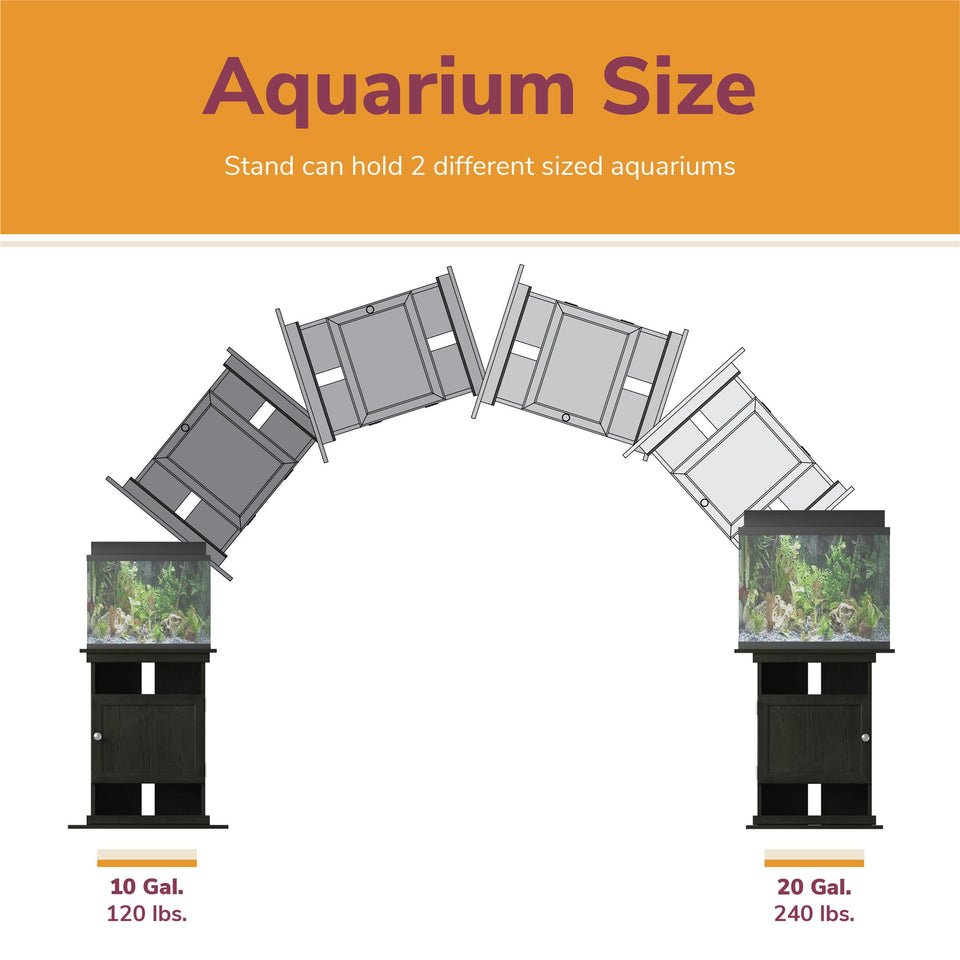 Flipper™ 10/20 Gallon Aquarium Stand, Rustic Oak - Rustic Oak - N/A