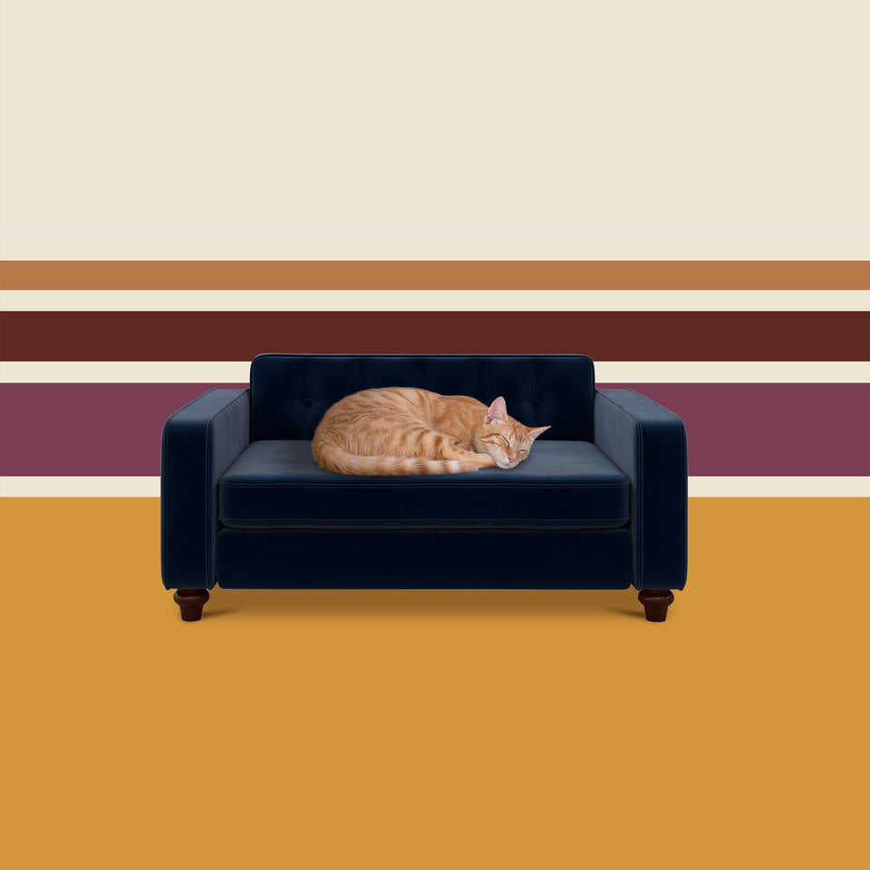 Ollie & Hutch Pin Tufted Pet Sofa, Small/Medium - Blue - Small