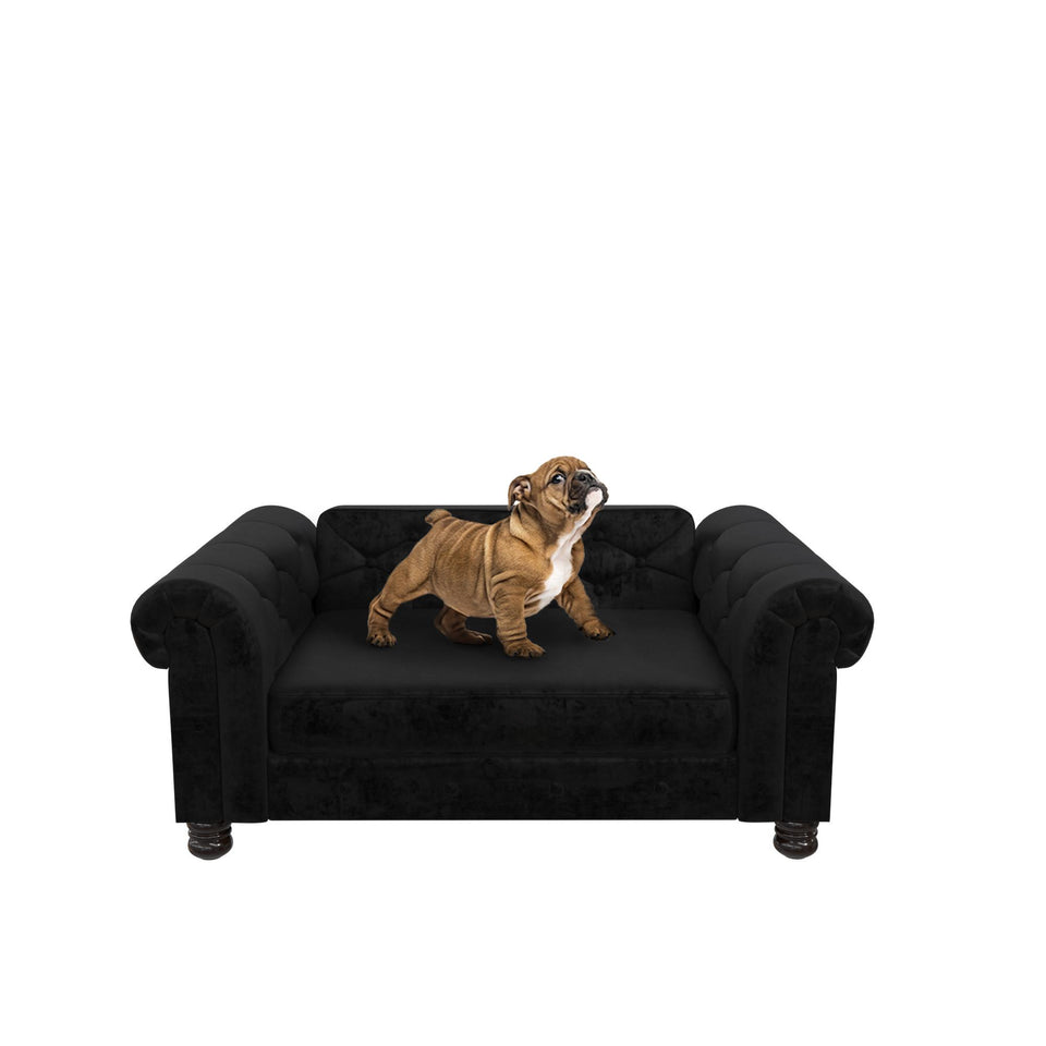 Ollie & Hutch Felix Pet Sofa, Small/Medium - Black - Small