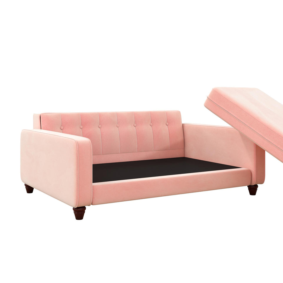 Ollie & Hutch Pin Tufted Pet Sofa, Large Size - Pink - Large